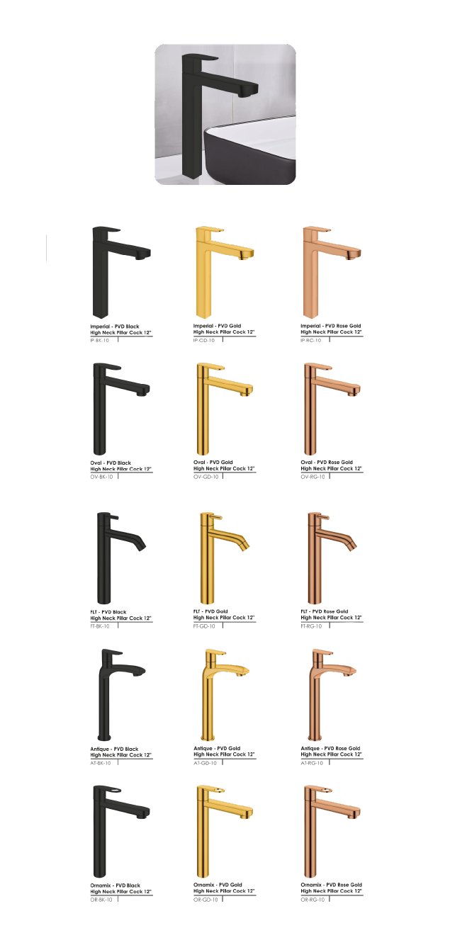 PVD High Neck Pillar Cock